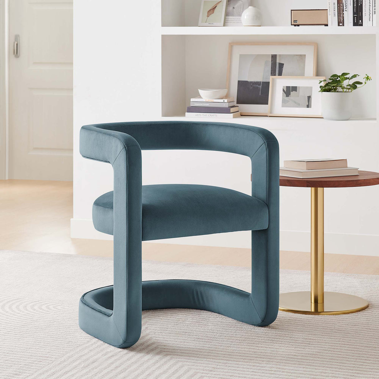23 Inch Performance Velvet Barrel Accent Chair