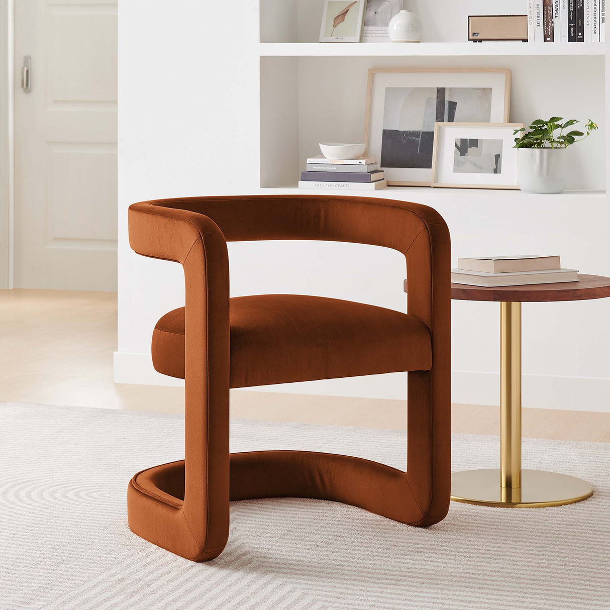 23 Inch Performance Velvet Barrel Accent Chair