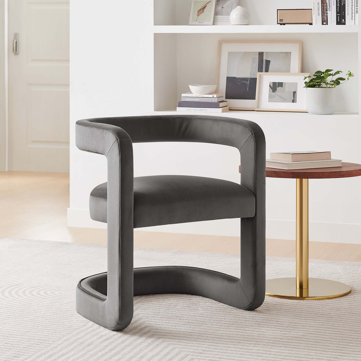 23 Inch Performance Velvet Barrel Accent Chair