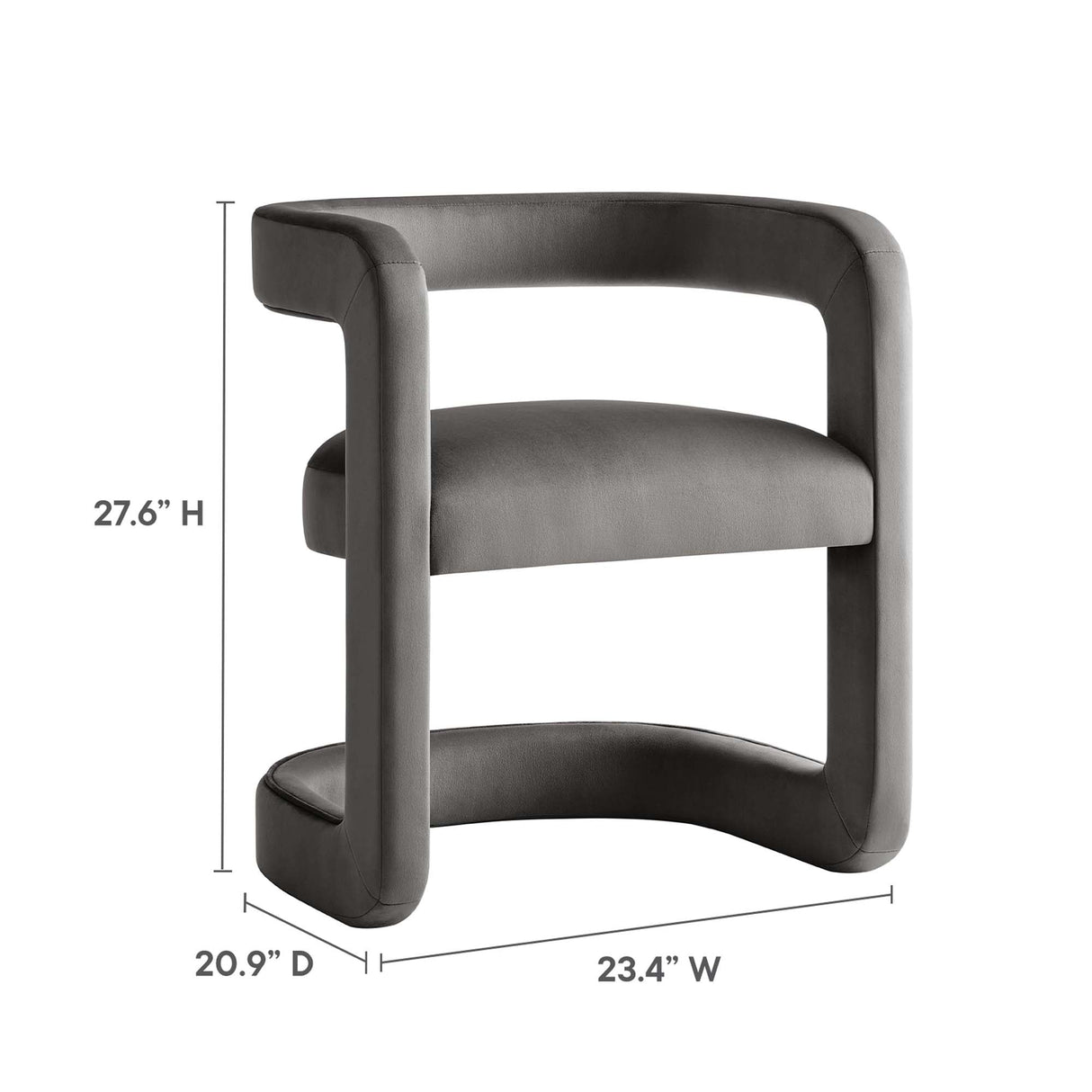 23 Inch Performance Velvet Barrel Accent Chair