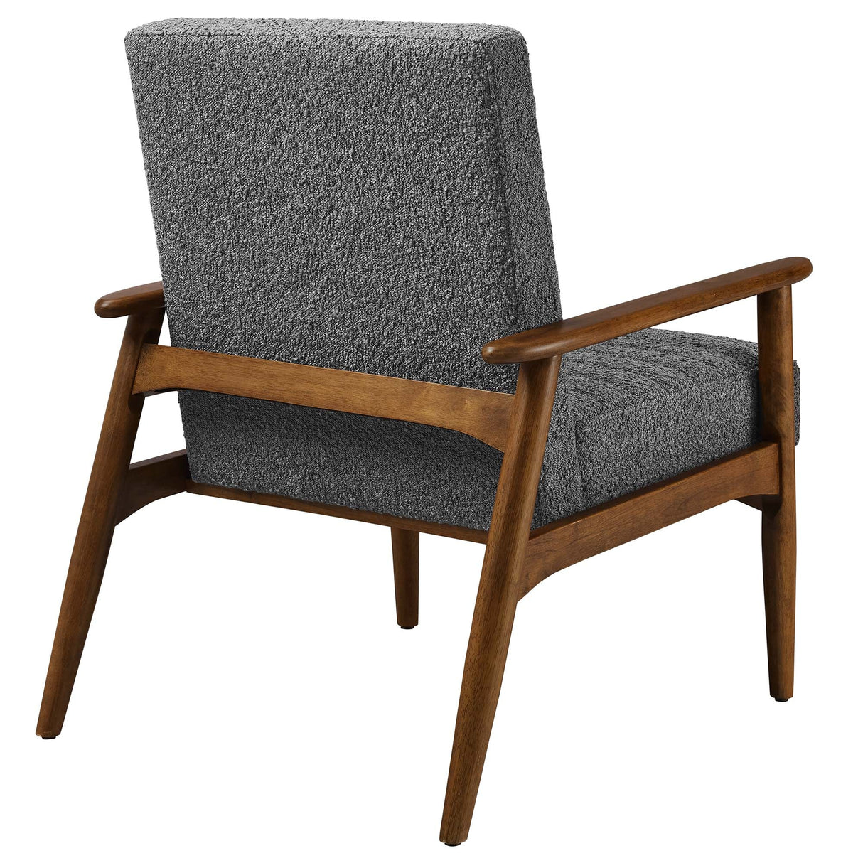 27 Inch Horizontal Channel Tufted Boucle Fabric Accent Chair