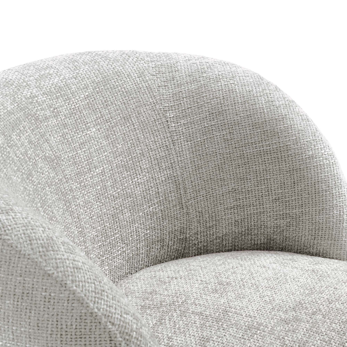 28 Inch Chenille Fabric Swivel Barrel Accent Chair