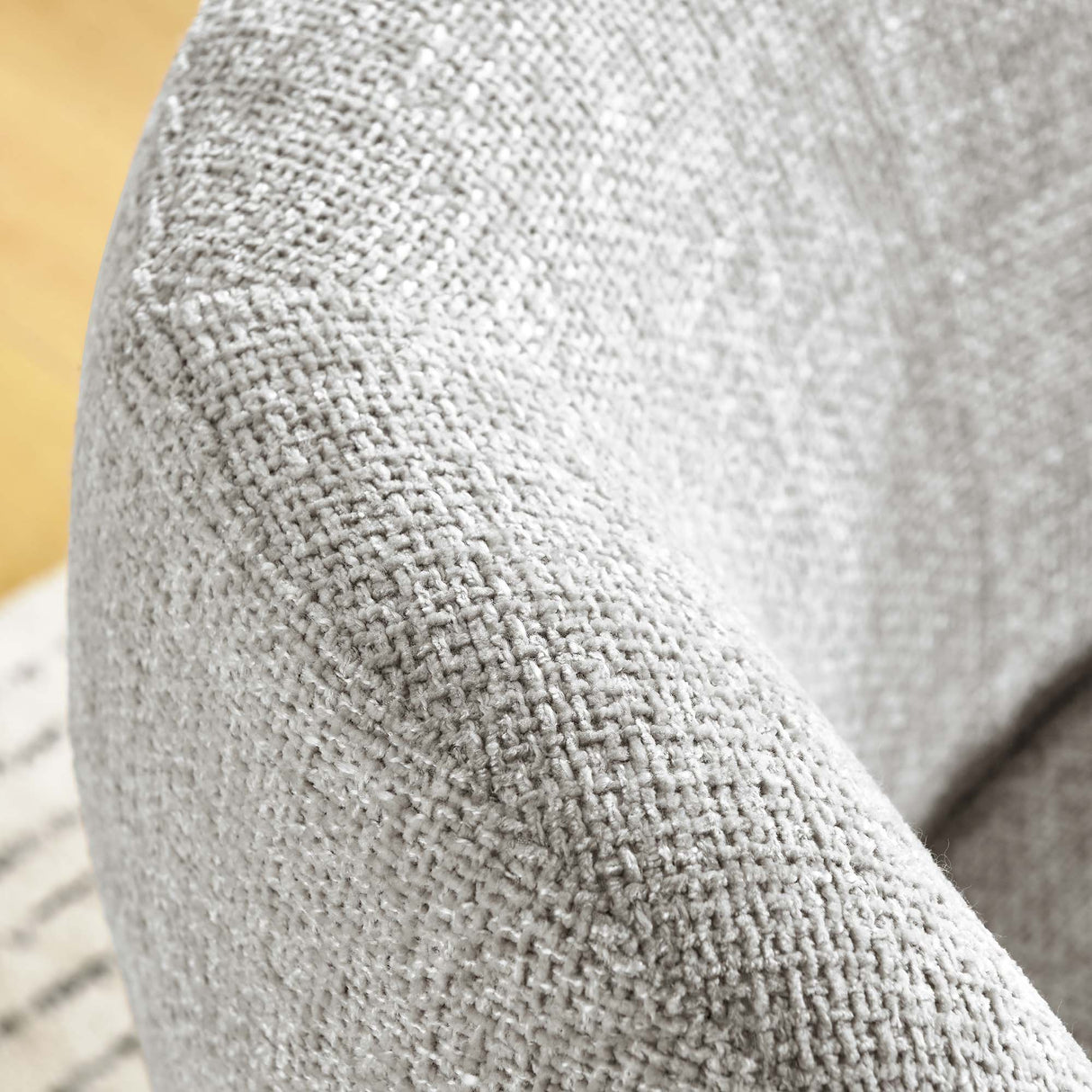 28 Inch Chenille Fabric Swivel Barrel Accent Chair