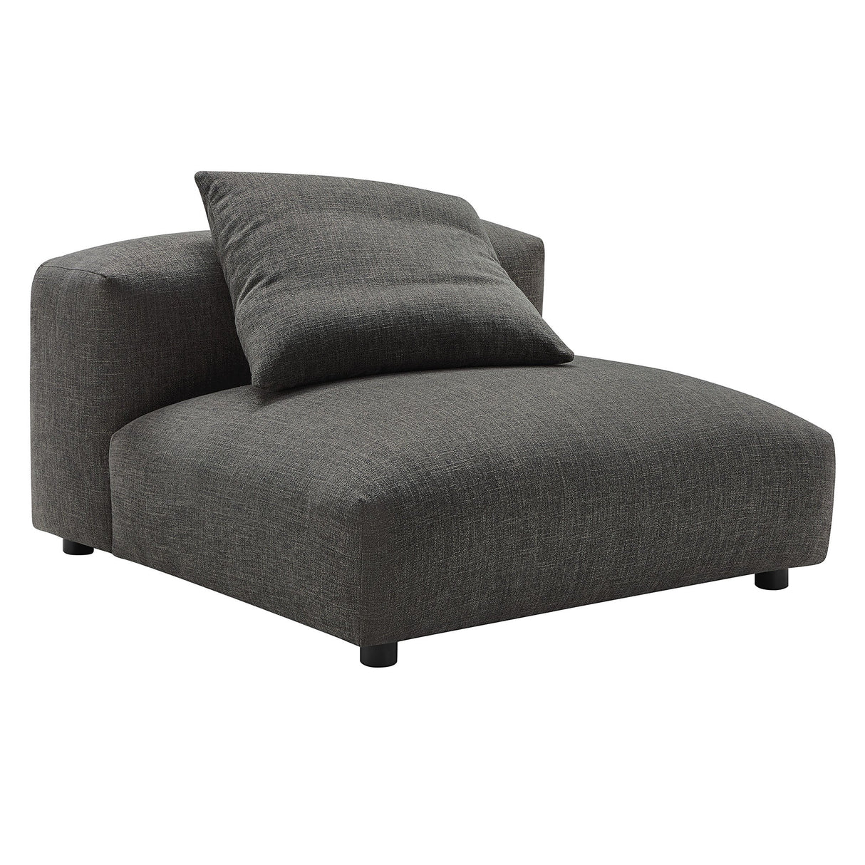 91 Inch Modular Upholstered Fabric Armless Chair and Ottoman Set