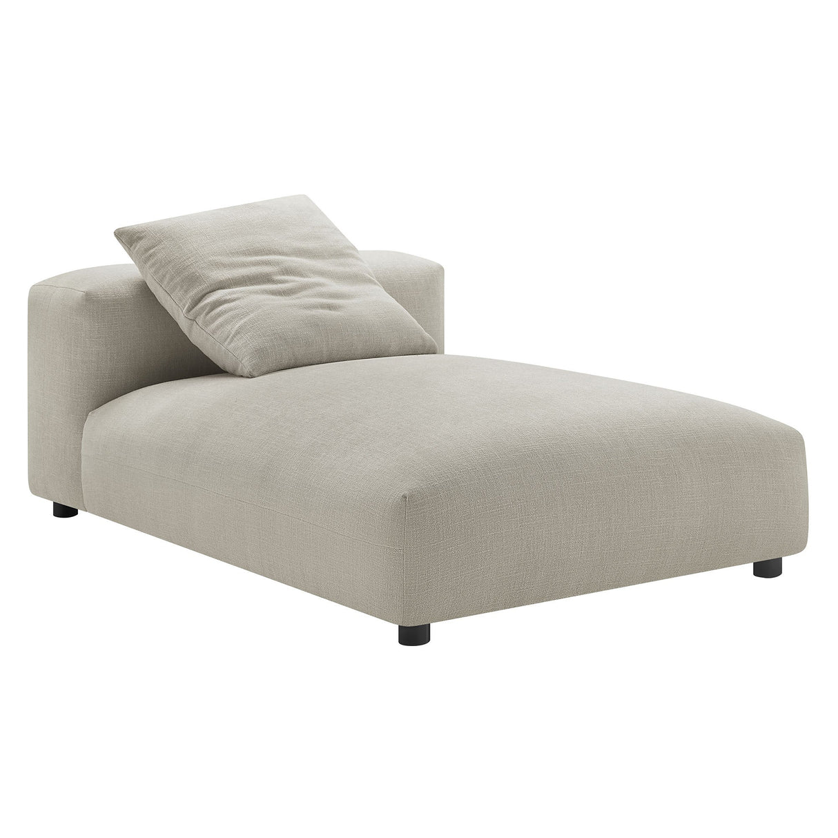 41 Inch Woven Fabric Modular Armless Chaise Lounge