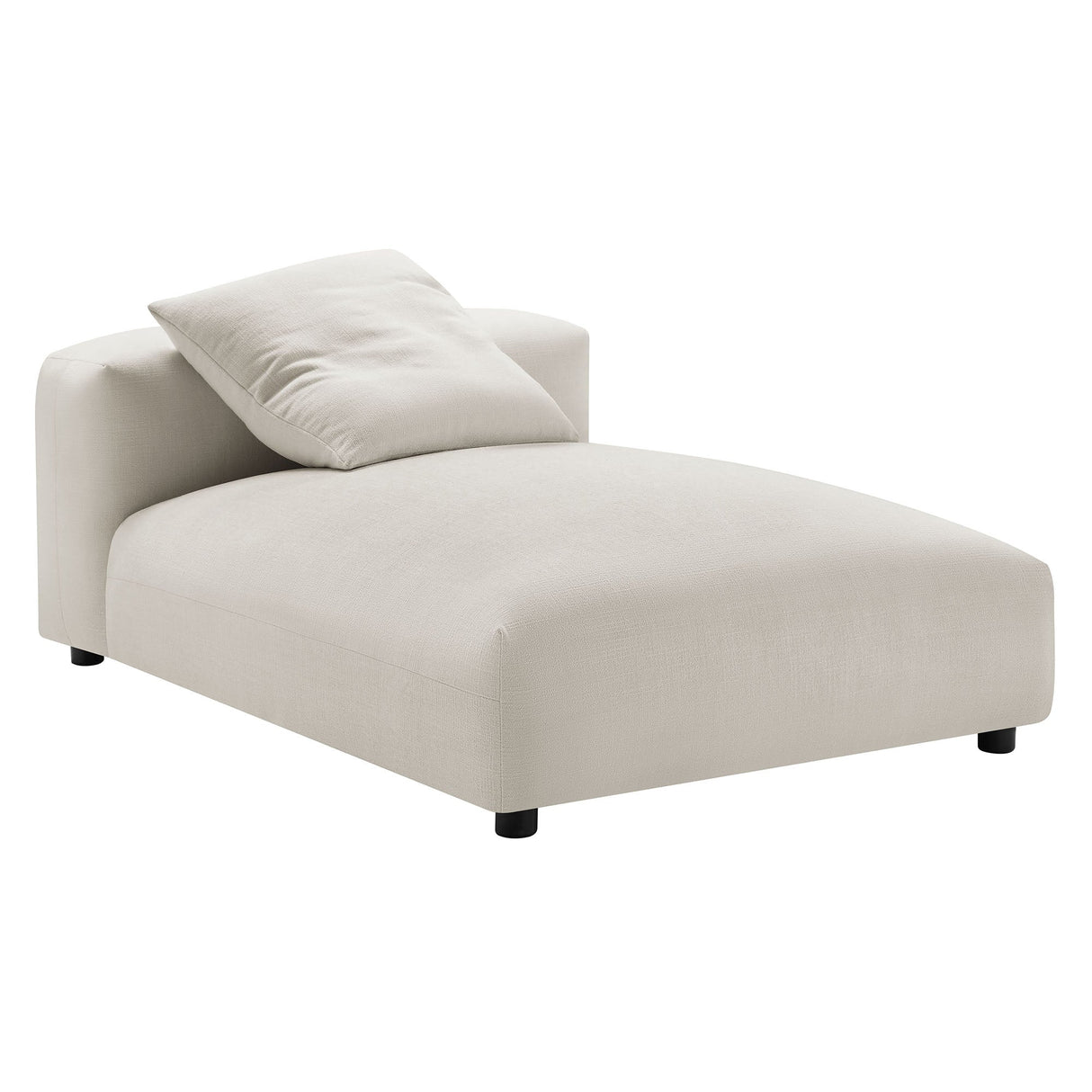 41 Inch Woven Fabric Modular Armless Chaise Lounge