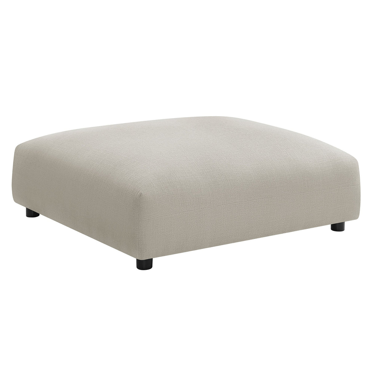91 Inch Modular Upholstered Fabric Armless Chair and Ottoman Set