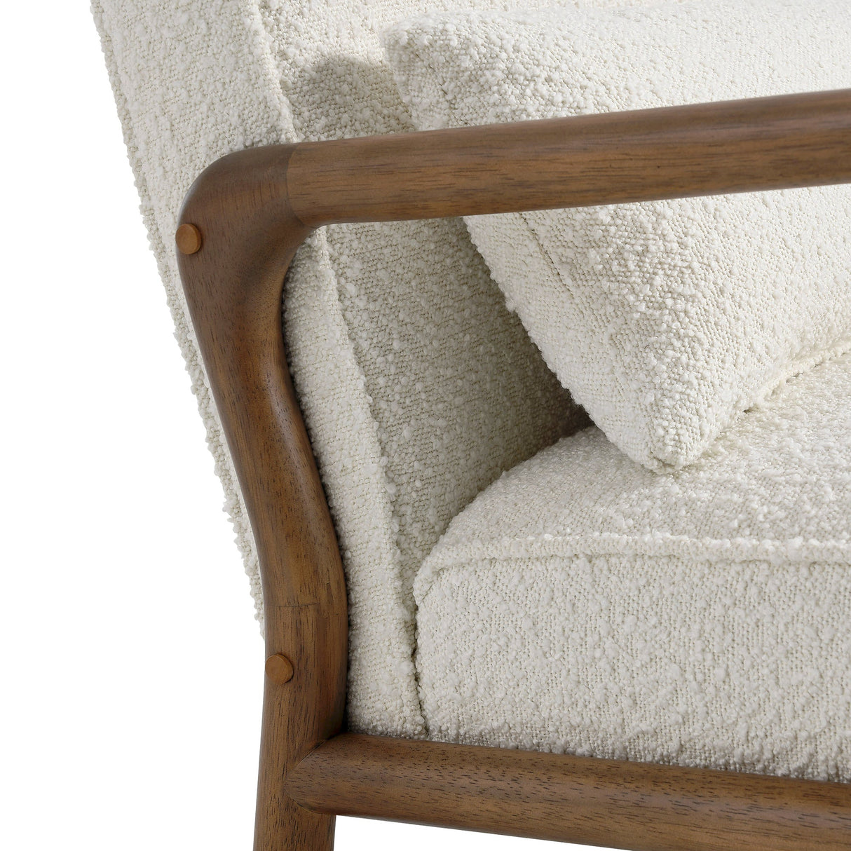 26 Inch Mid-Century Modern Boucle Fabric Armchair