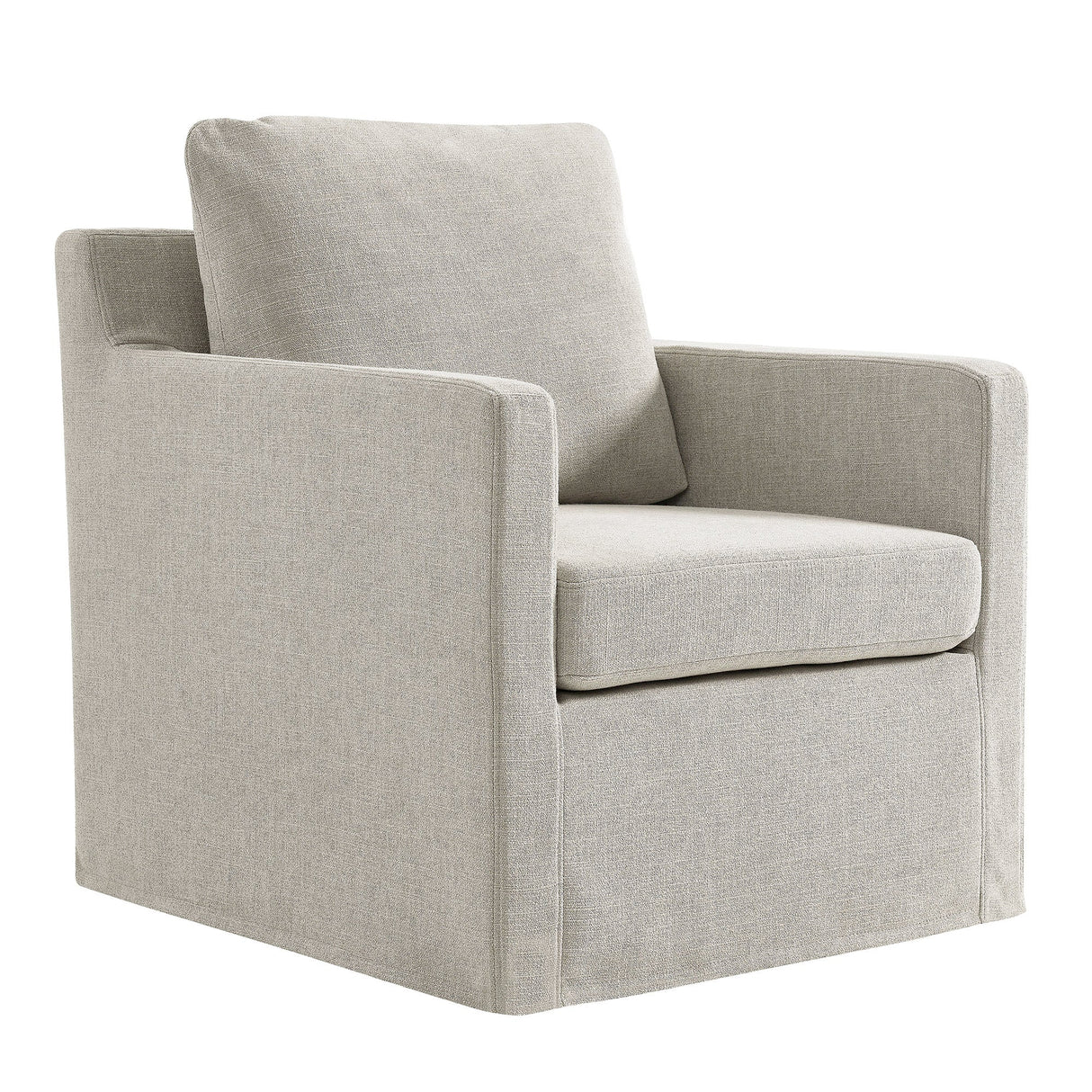 30 Inch Modern Fabric Slipcovered Swivel Armchair