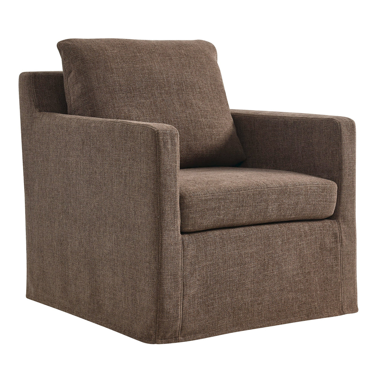 30 Inch Modern Fabric Slipcovered Swivel Armchair