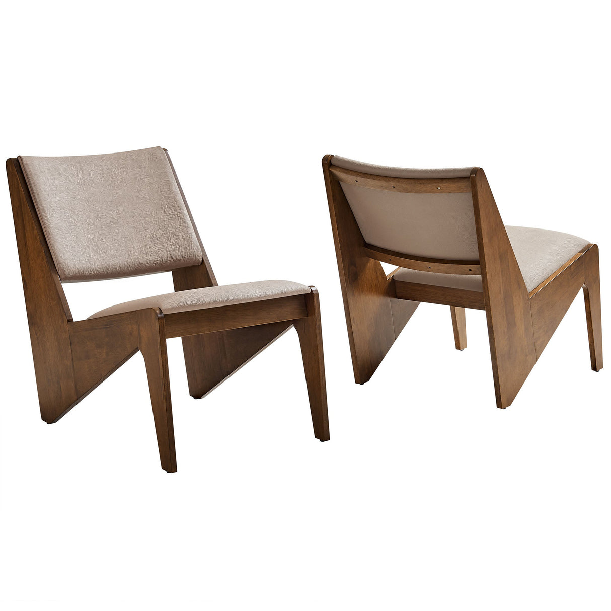 20 Inch Vegan Leather Accent Chairs Set of 2