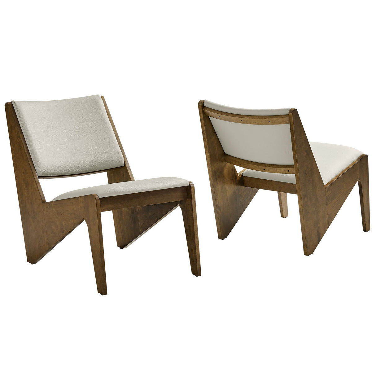 20 Inch Vegan Leather Accent Chairs Set of 2