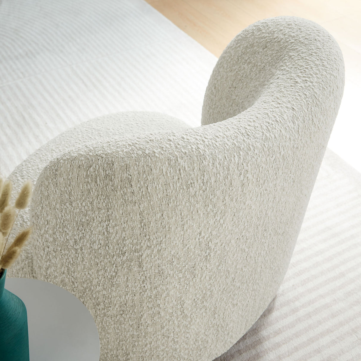 28 Inch Boucle Fabric Accent Chair