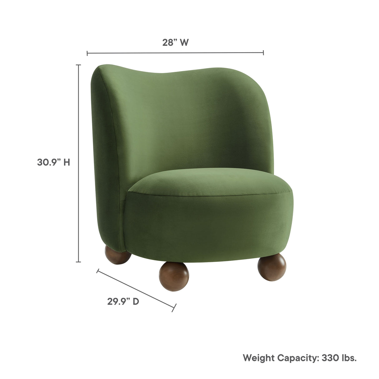 28 Inch Performance Velvet Curved Barrel Accent Chair