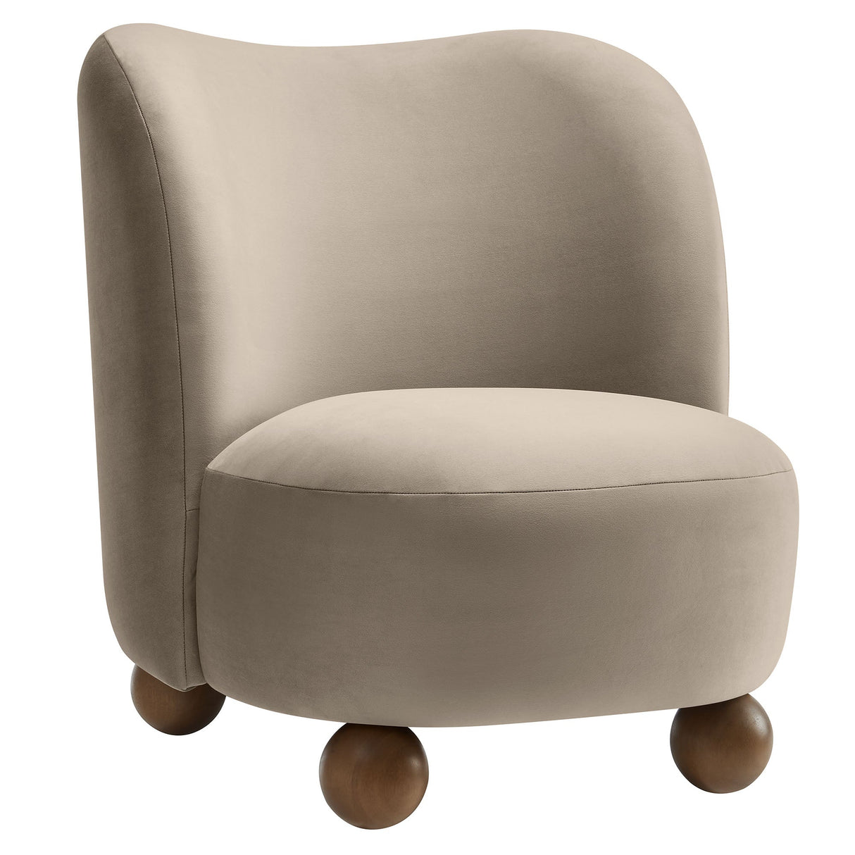 28 Inch Performance Velvet Curved Barrel Accent Chair