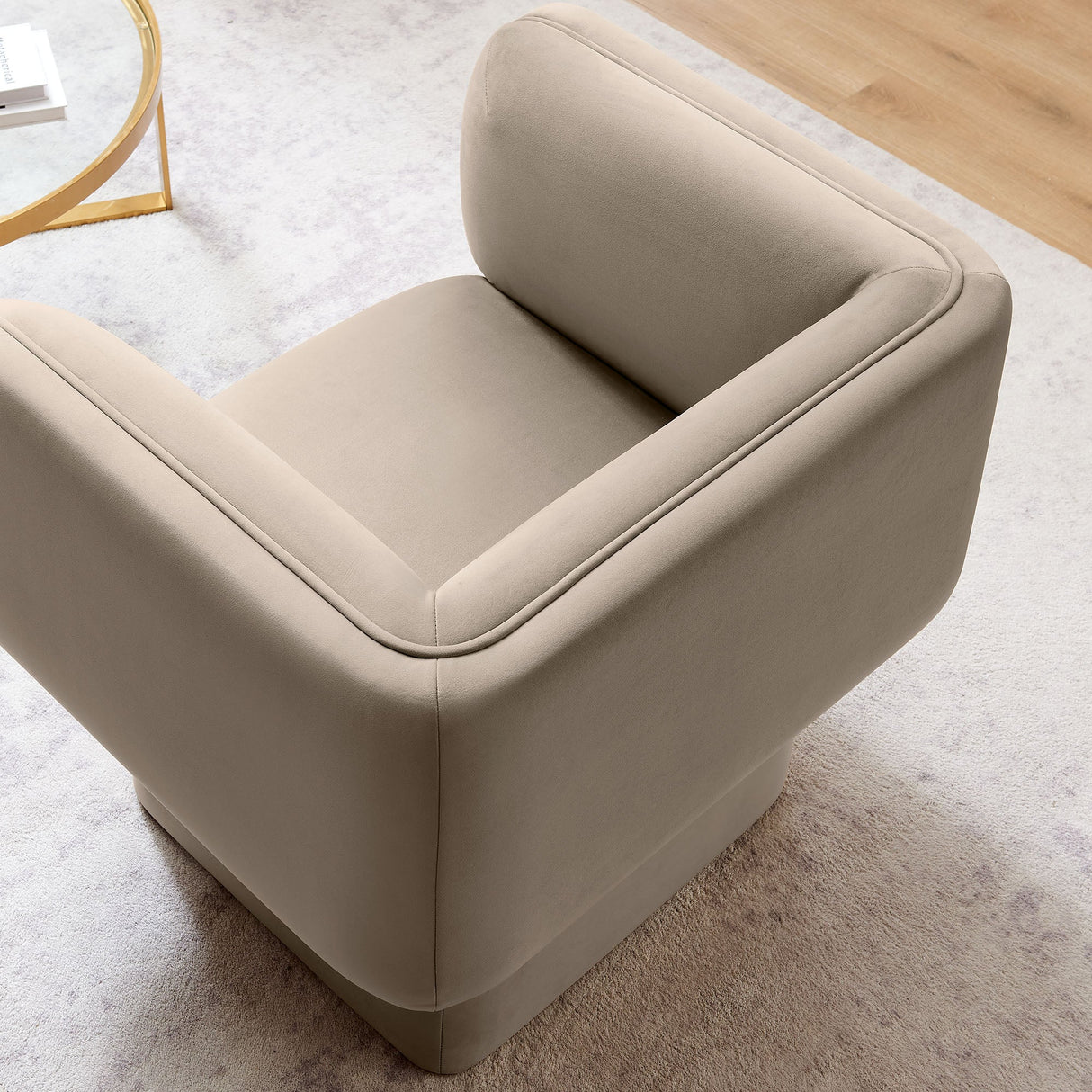 35 Inch Square Performance Velvet Accent Armchair