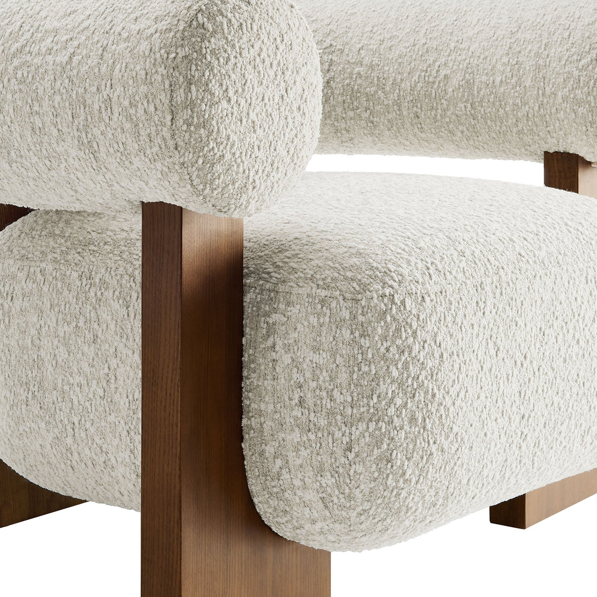 41 Inch Oversized Boucle Fabric Chair with U-Shaped Back