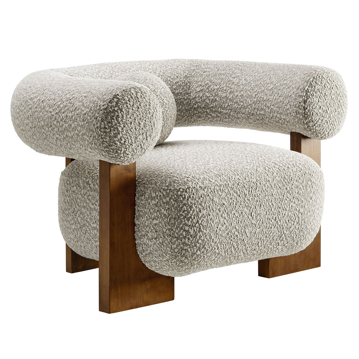 41 Inch Oversized Boucle Fabric Chair with U-Shaped Back