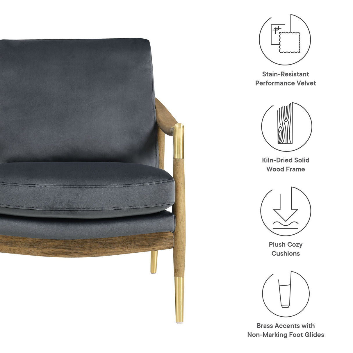 28 Inch Performance Velvet Accent Armchair
