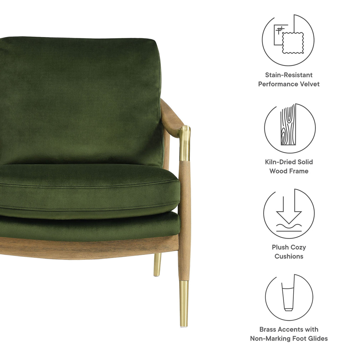 28 Inch Performance Velvet Accent Armchair