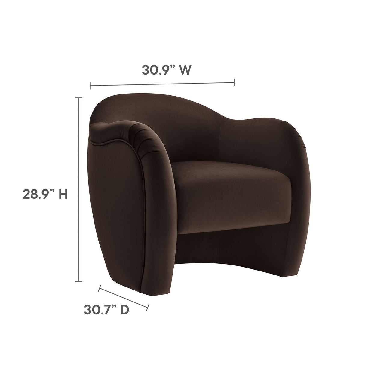 31 Inch Performance Velvet Pleated Barrel Accent Chair