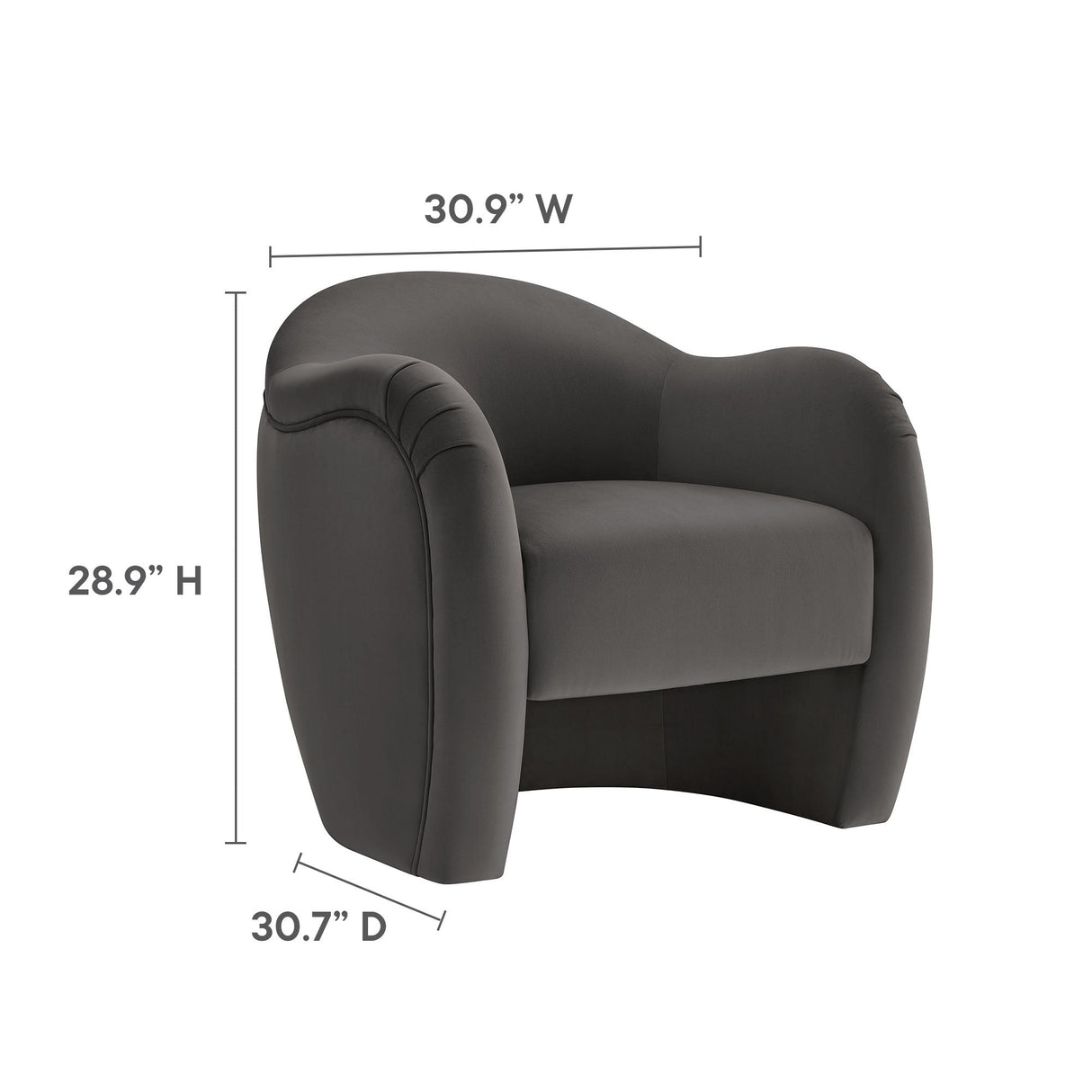 31 Inch Performance Velvet Pleated Barrel Accent Chair
