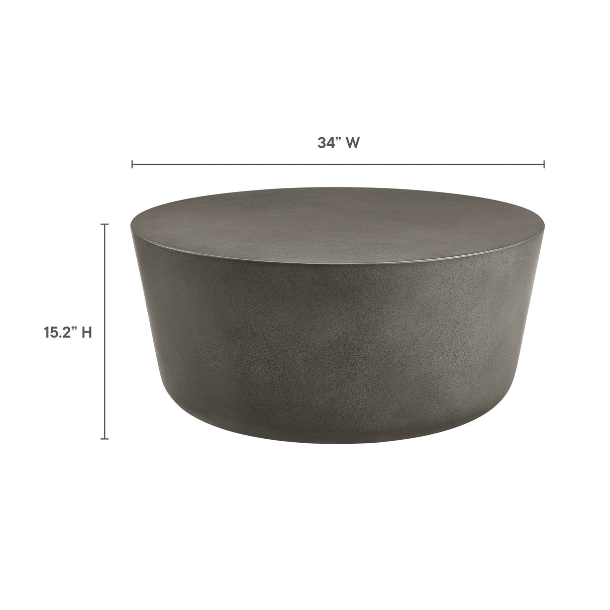 Concrete Indoor Outdoor Round Coffee Table — Modern Minimalist Design for Living Areas