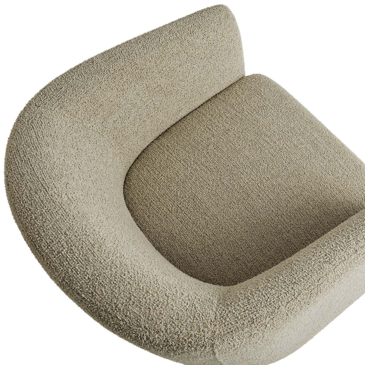 28 Inch Curved Boucle Fabric Barrel Accent Chair