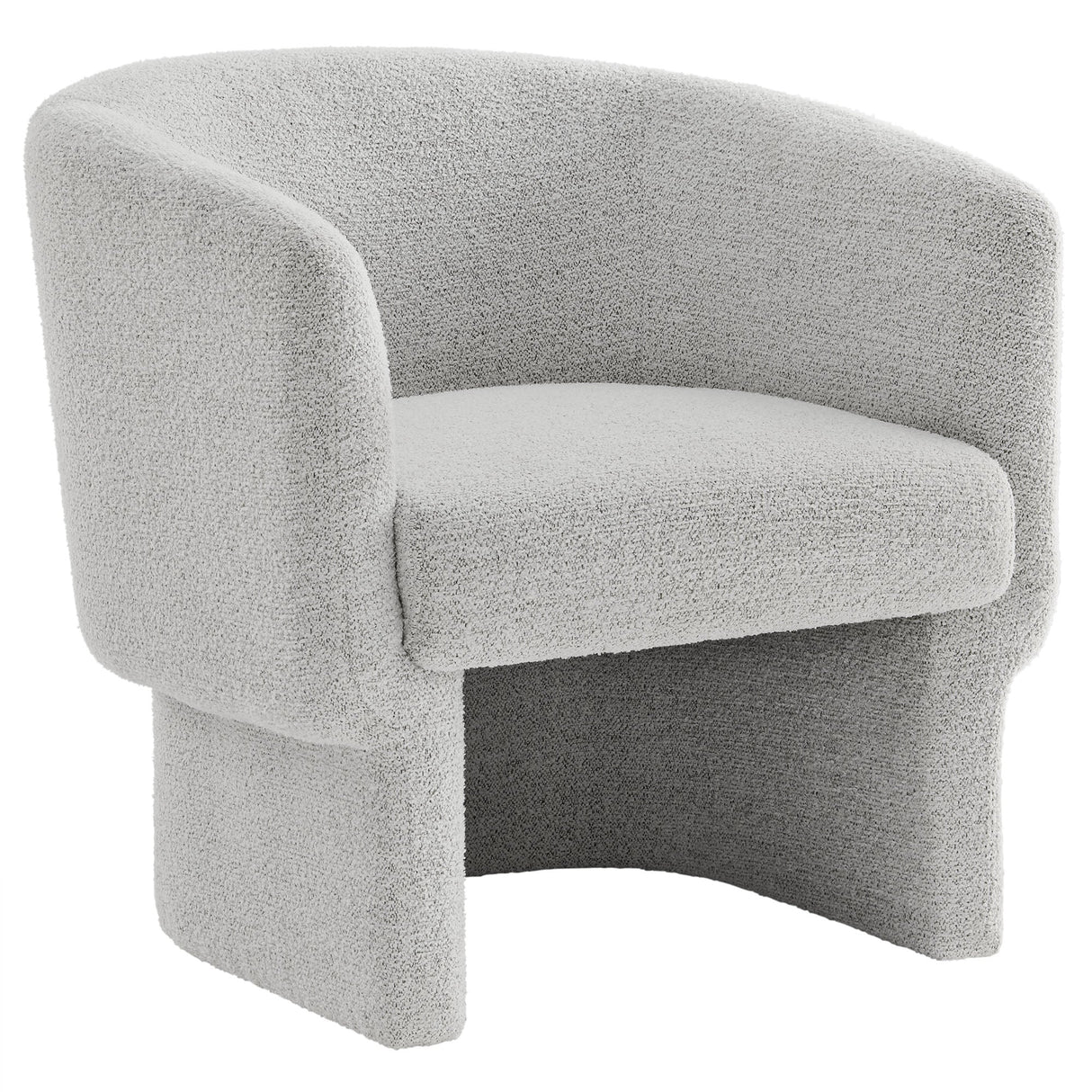 28 Inch Curved Boucle Fabric Barrel Accent Chair