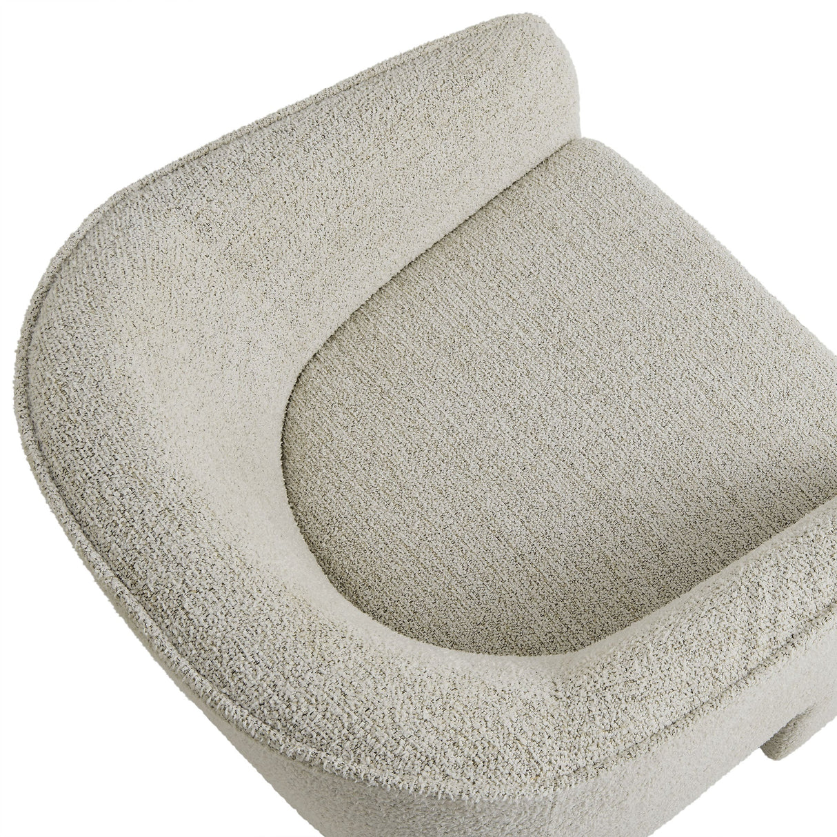 27 Inch Boucle Fabric Barrel Accent Chair with 3-Leg Design