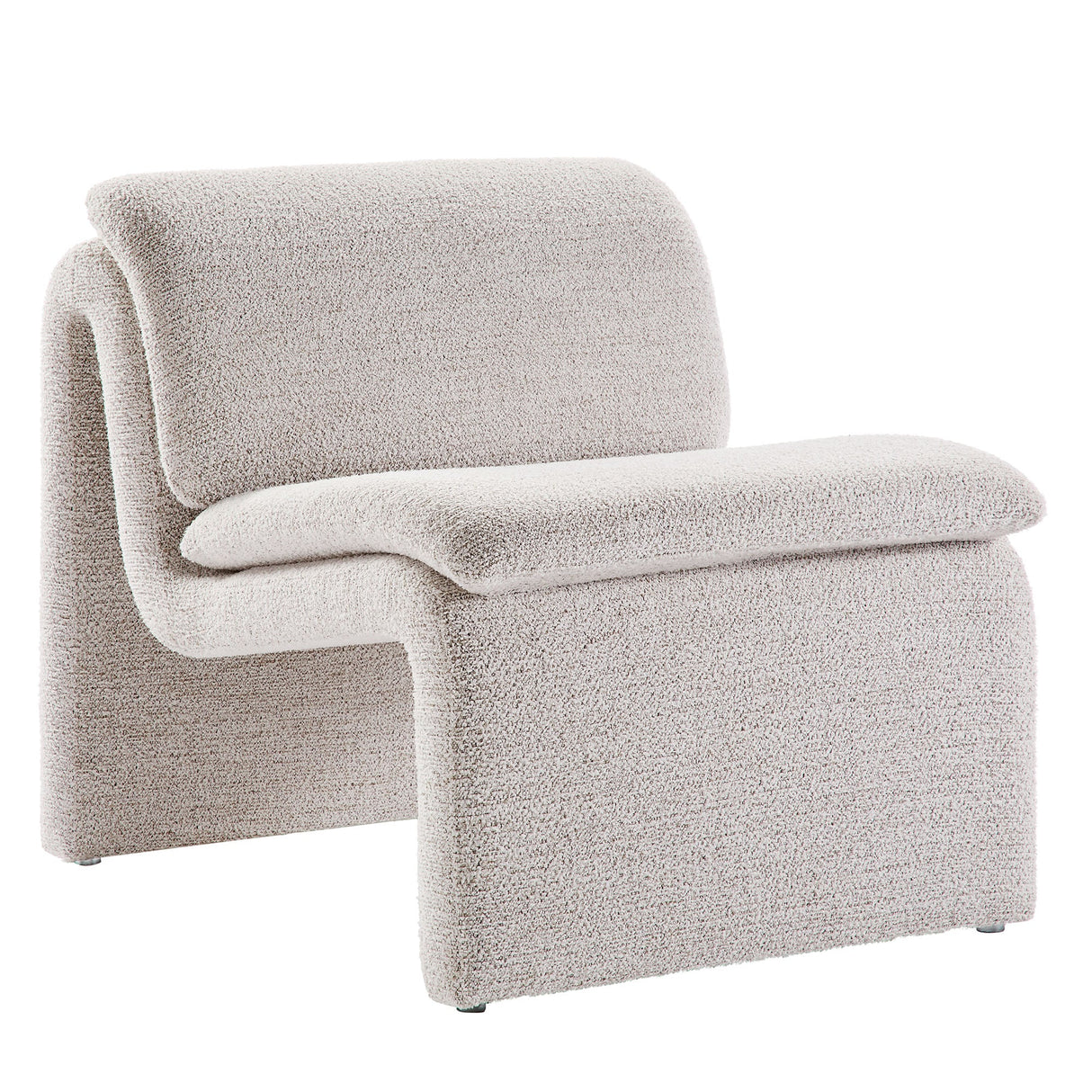 27 Inch Boucle Fabric Armless Accent Chair