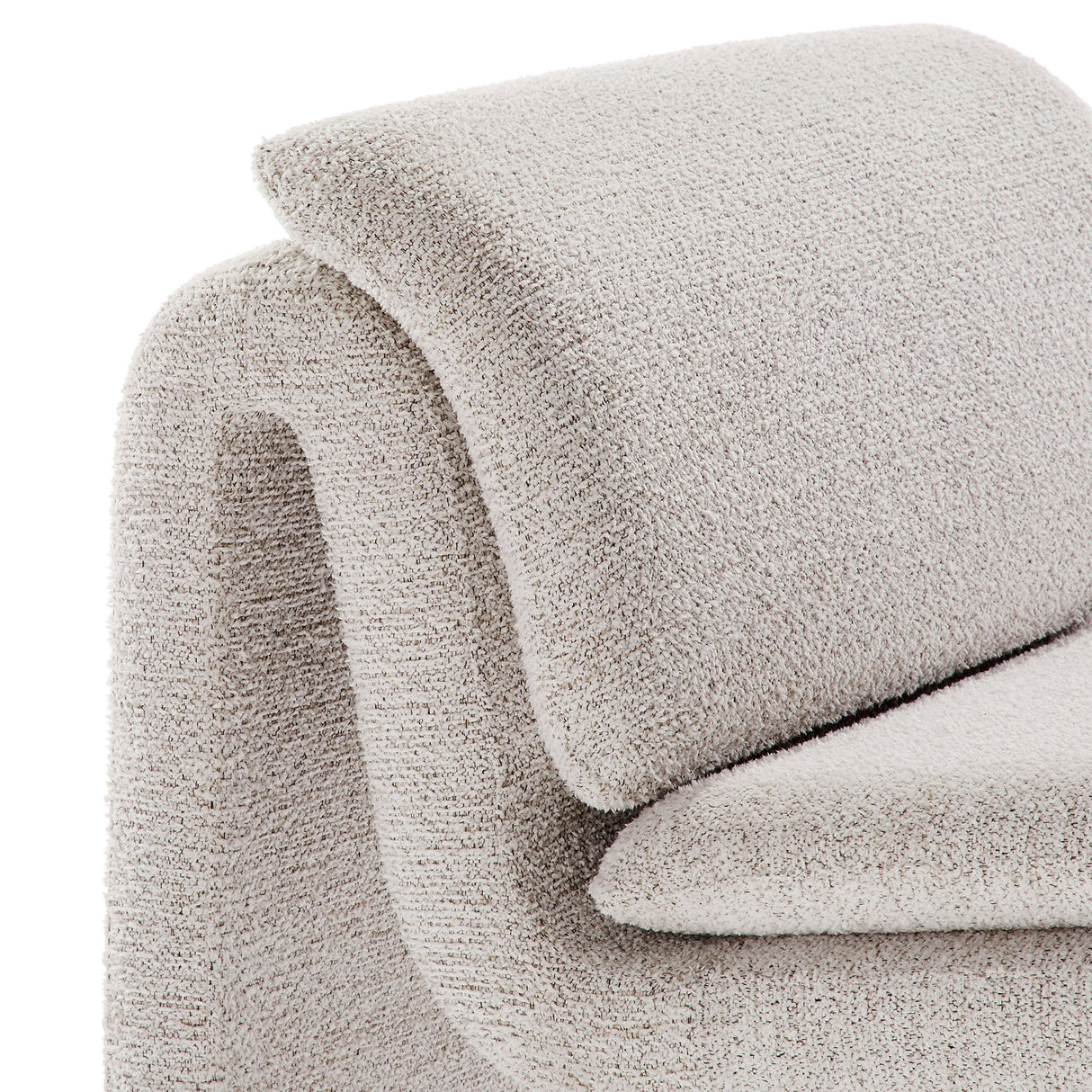 27 Inch Boucle Fabric Armless Accent Chair