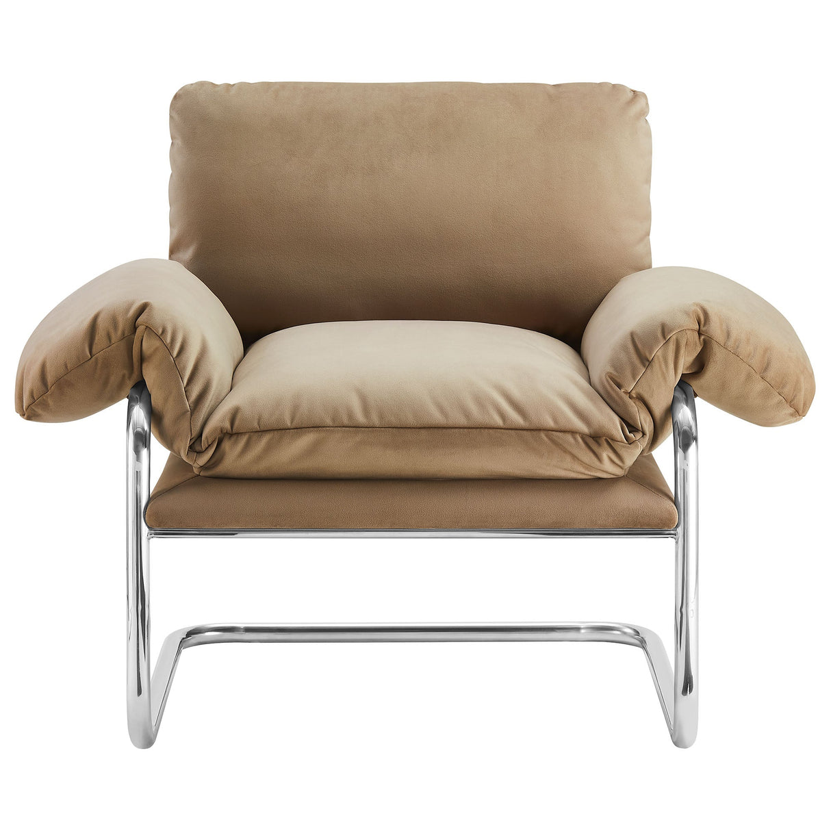 41 Inch Performance Velvet Cantilever Accent Armchair with Overstuffed Cushions