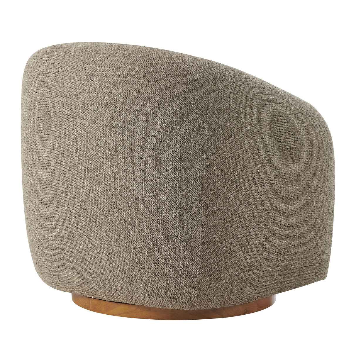 31 Inch Curved Swivel Chenille Fabric Armchair