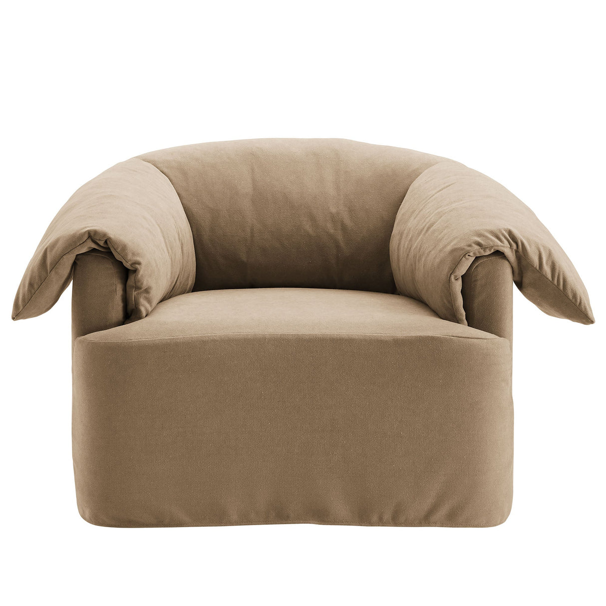 43 Inch Slipcovered Fabric Oversized Armchair with Down-Blend Cushions