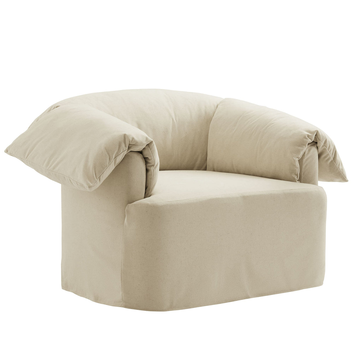 43 Inch Slipcovered Fabric Oversized Armchair with Down-Blend Cushions