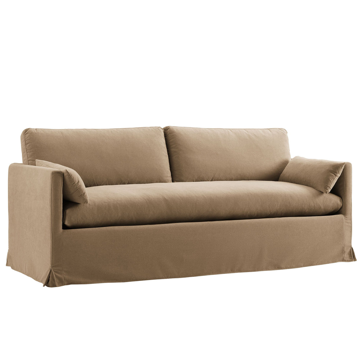 Refined Contemporary Slipcovered Fabric Sofa