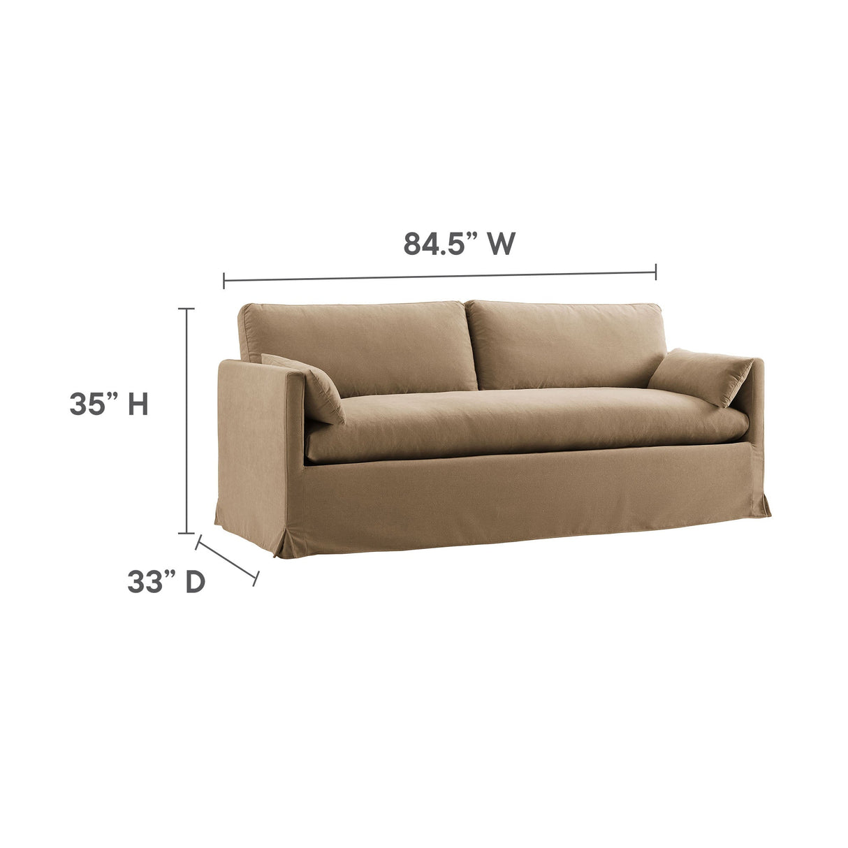 Refined Contemporary Slipcovered Fabric Sofa