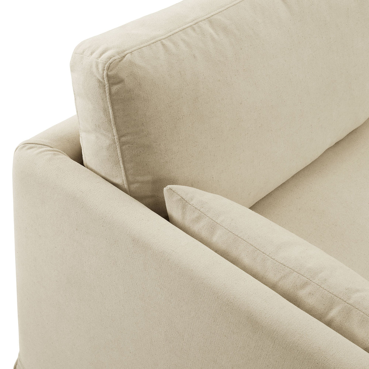 Refined Contemporary Slipcovered Fabric Sofa