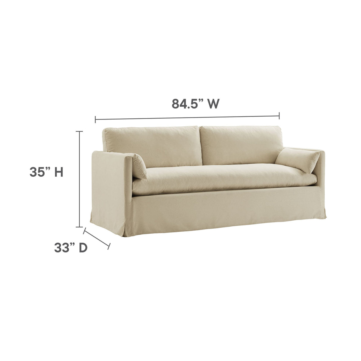 Refined Contemporary Slipcovered Fabric Sofa