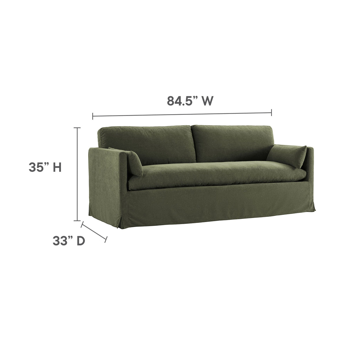Refined Contemporary Slipcovered Fabric Sofa