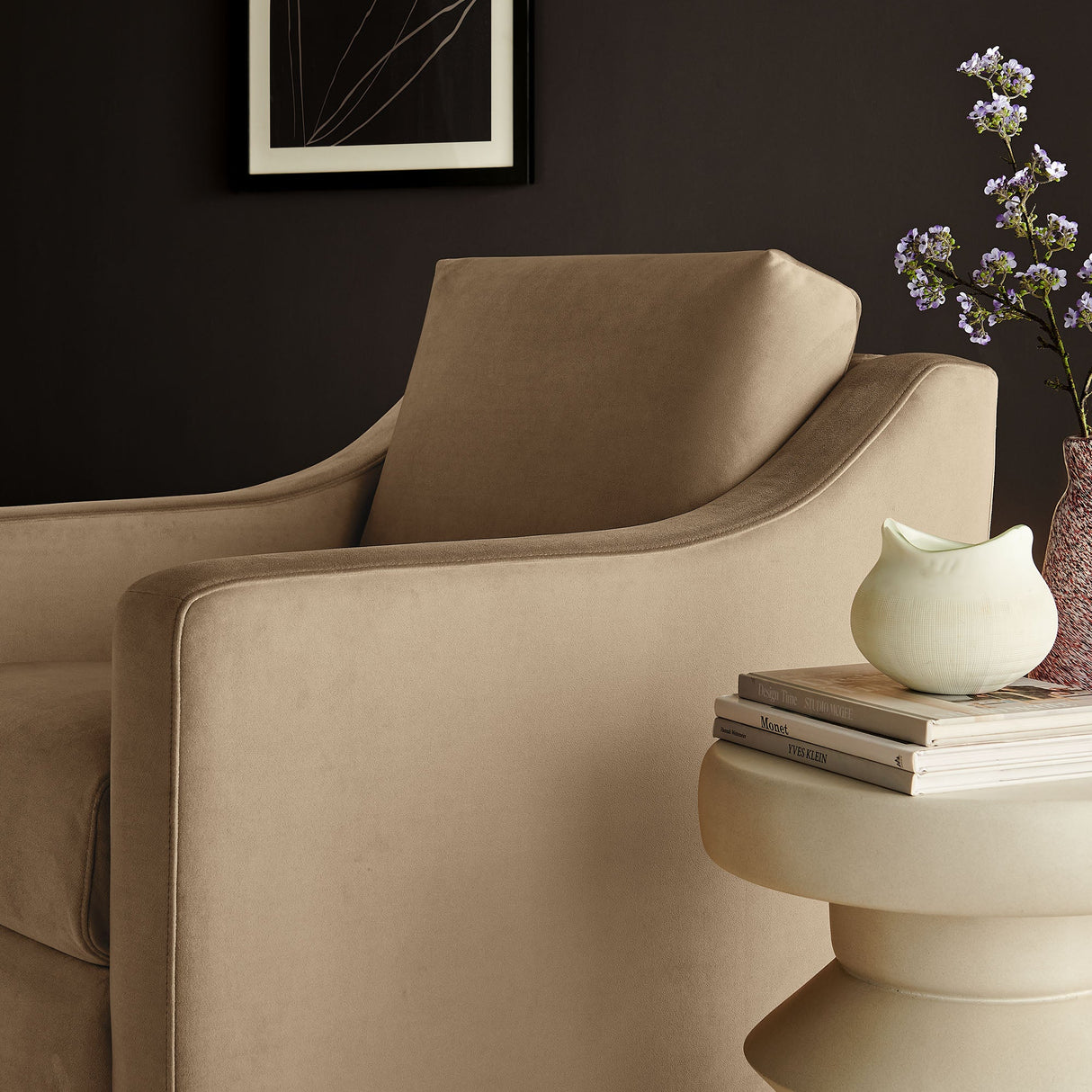 32 Inch Performance Velvet Swivel Armchair