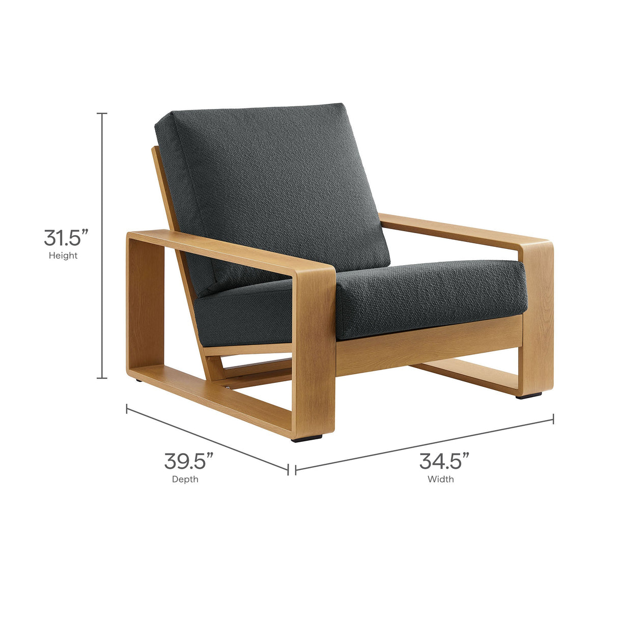 4-Piece Faux Wood Aluminum Patio Set with Comfortable Seating and Durable Construction