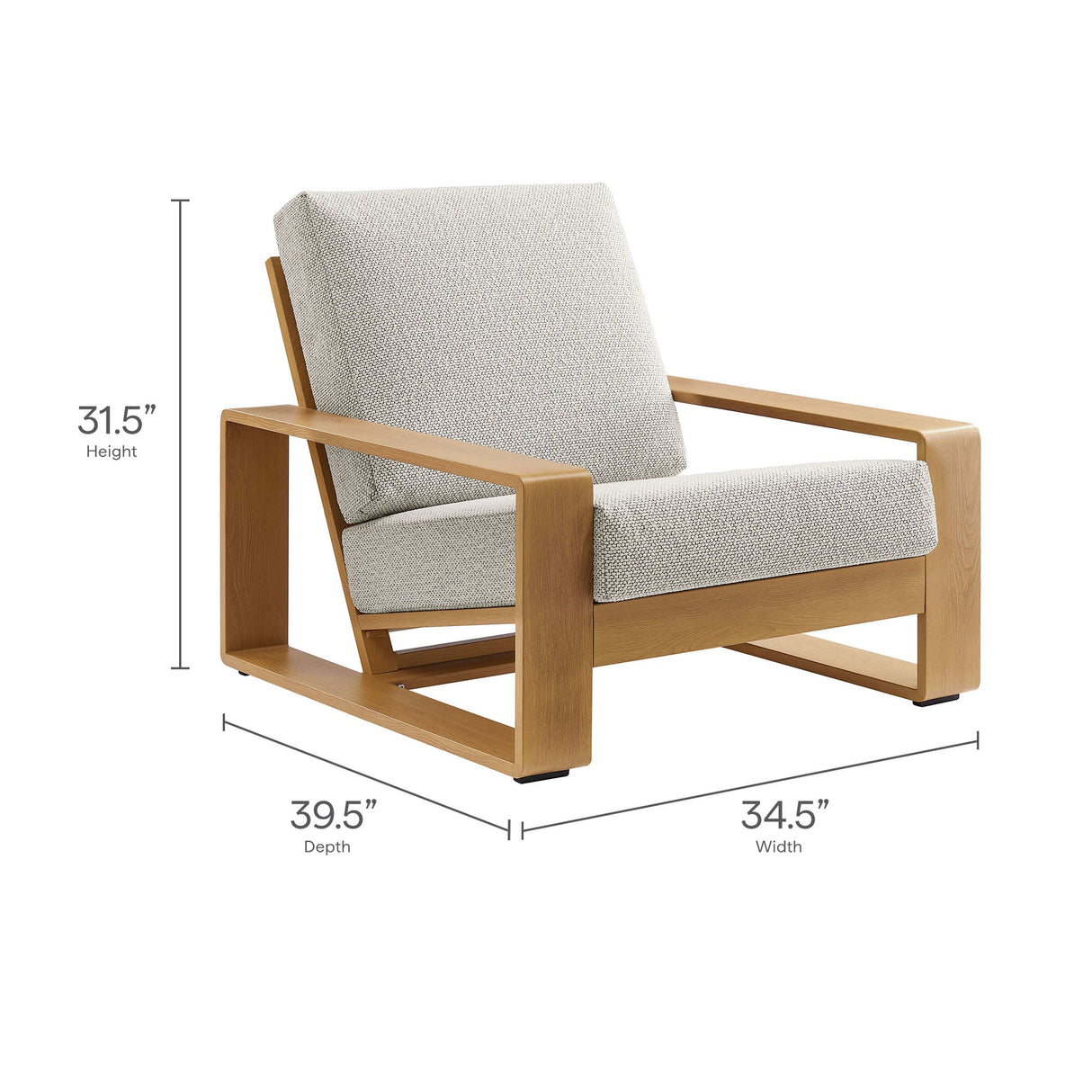 4-Piece Faux Wood Aluminum Patio Set with Comfortable Seating and Durable Construction