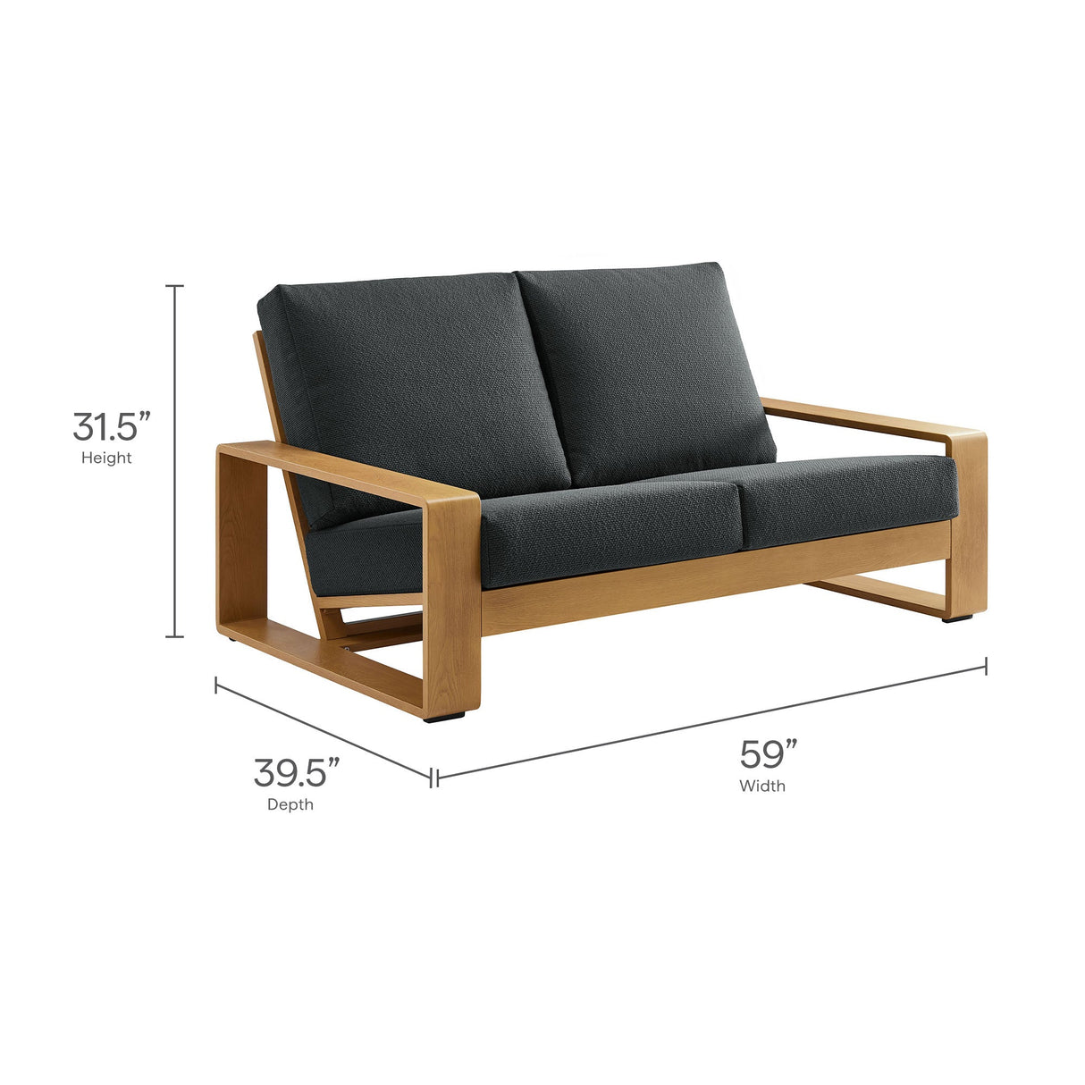 4-Piece Faux Wood Aluminum Patio Set with Comfortable Seating and Durable Construction