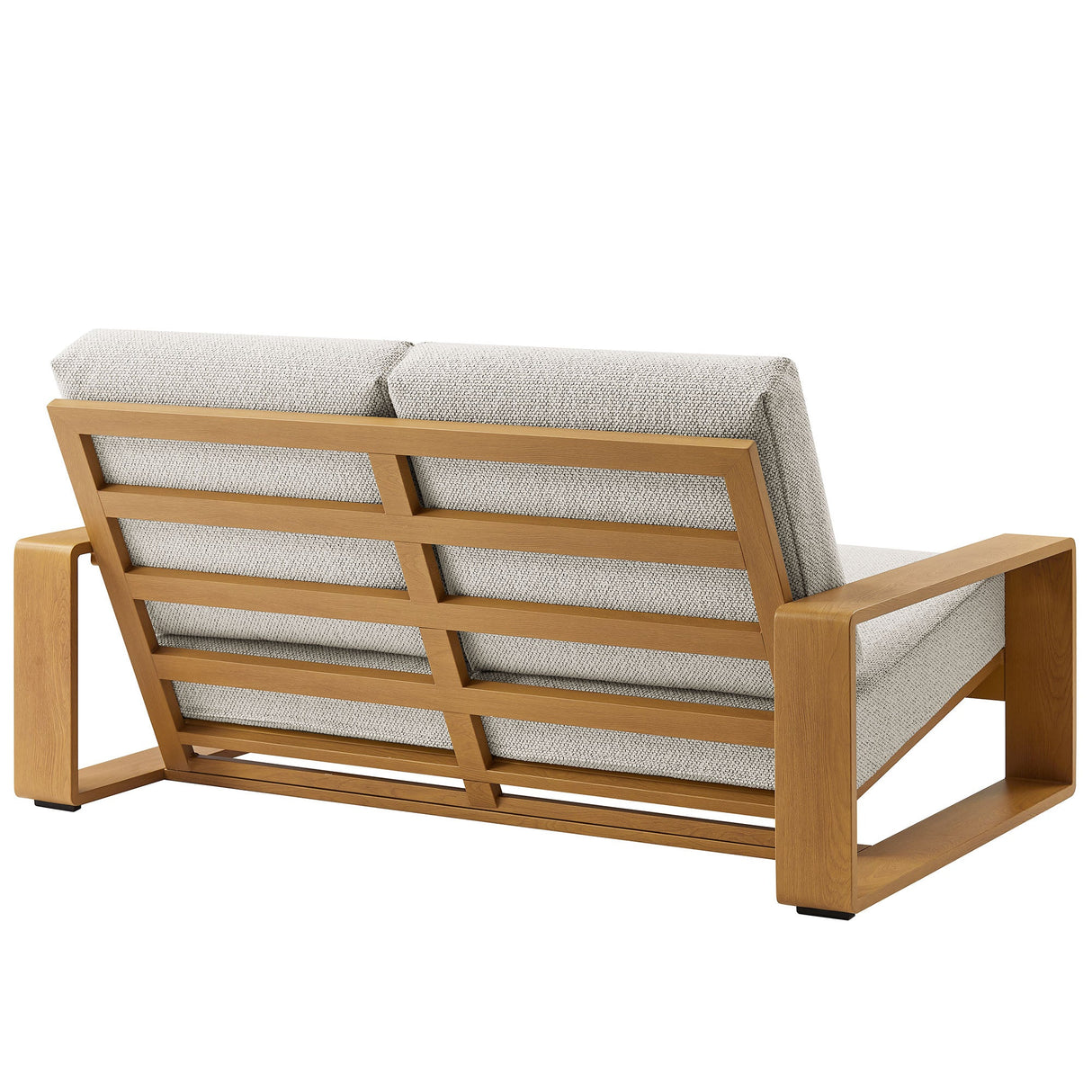 4-Piece Faux Wood Aluminum Patio Set with Comfortable Seating and Durable Construction