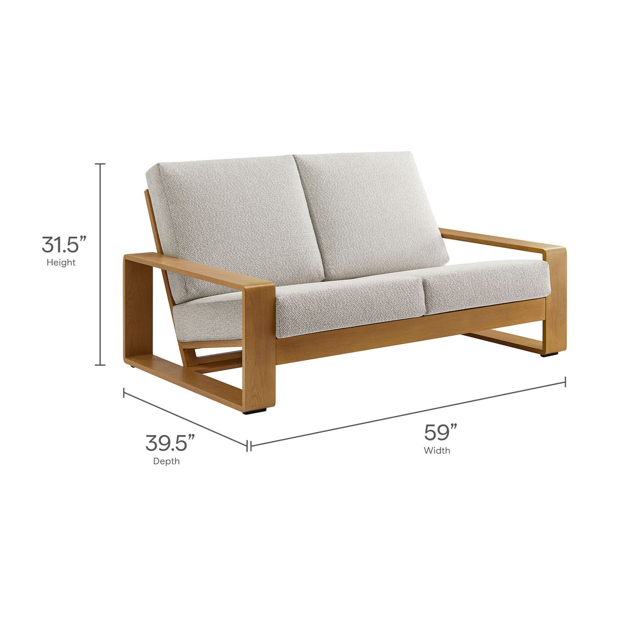 4-Piece Faux Wood Aluminum Patio Set with Comfortable Seating and Durable Construction