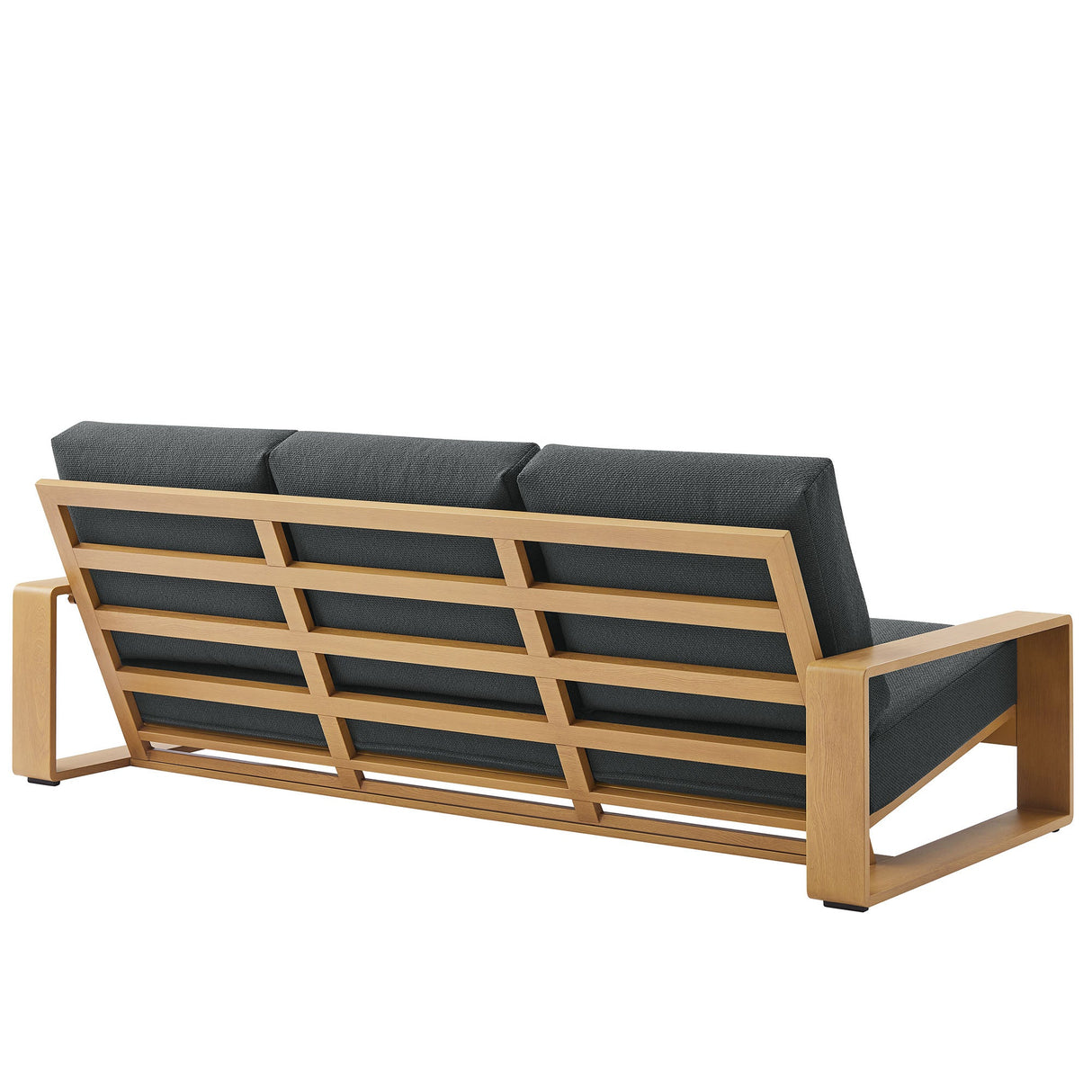 4-Piece Modern Aluminum Faux Wood Outdoor Patio Conversation Furniture Set