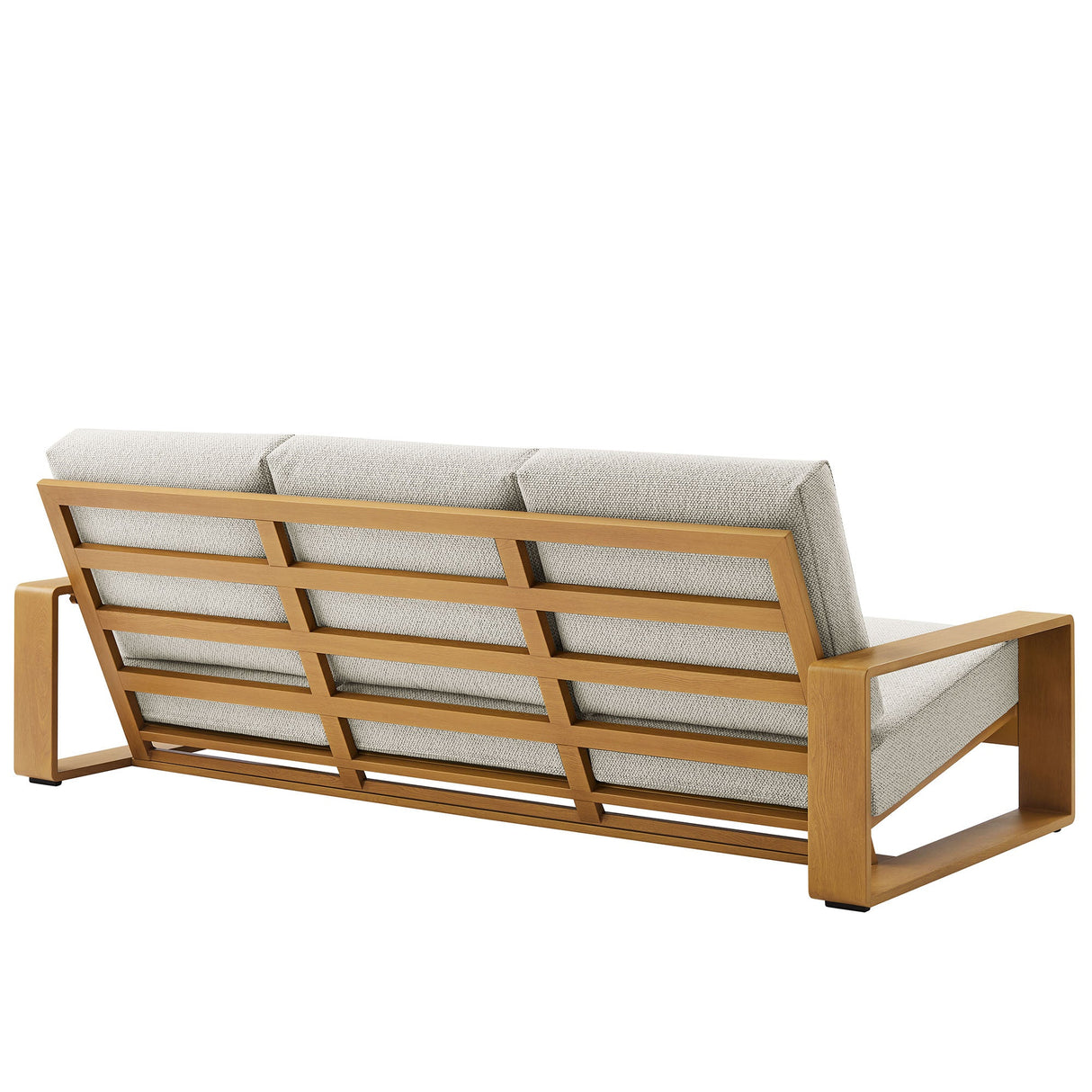 4-Piece Modern Aluminum Faux Wood Outdoor Patio Conversation Furniture Set