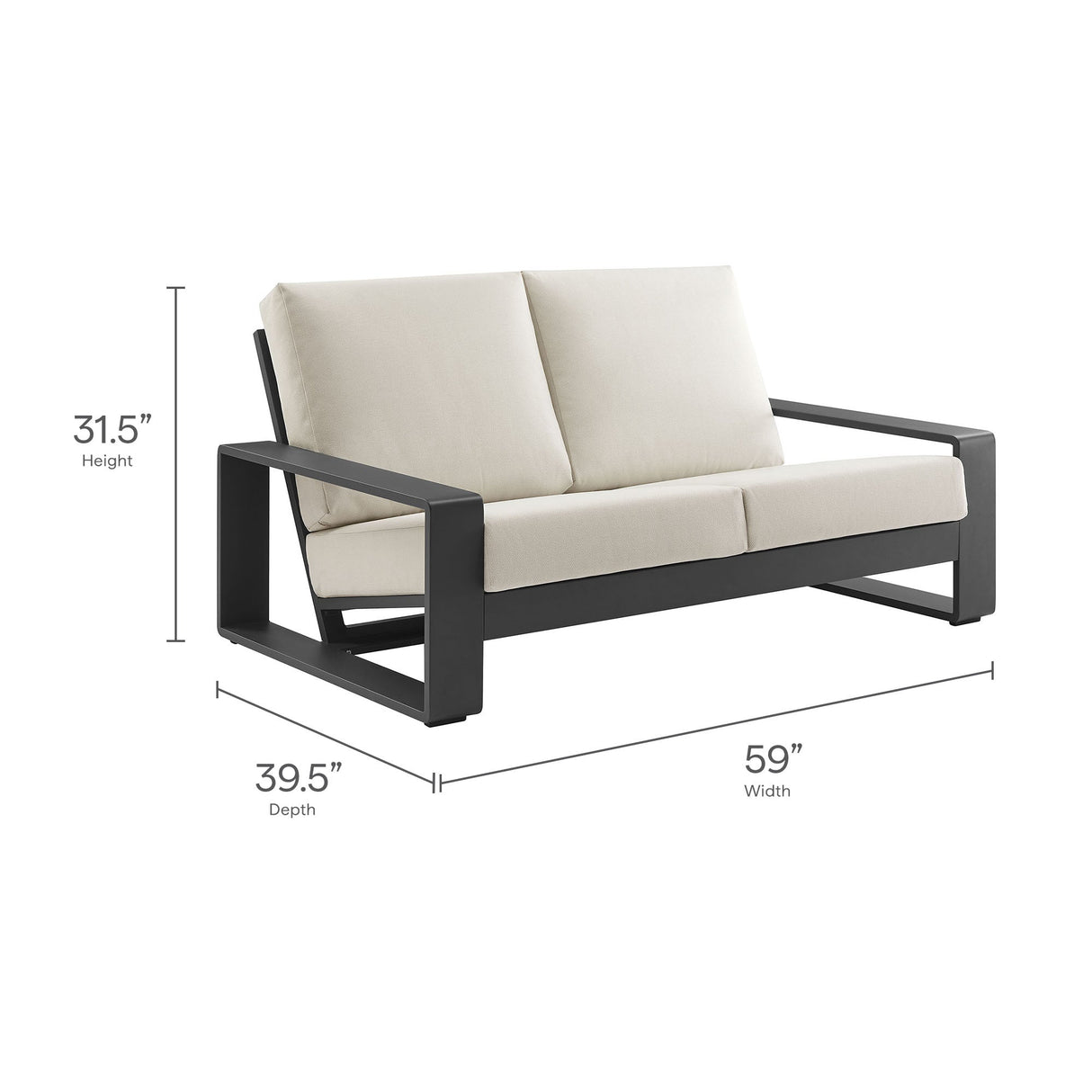 4-Piece Aluminum Patio Conversation Set for Outdoor Use - Compact Cozy Seating